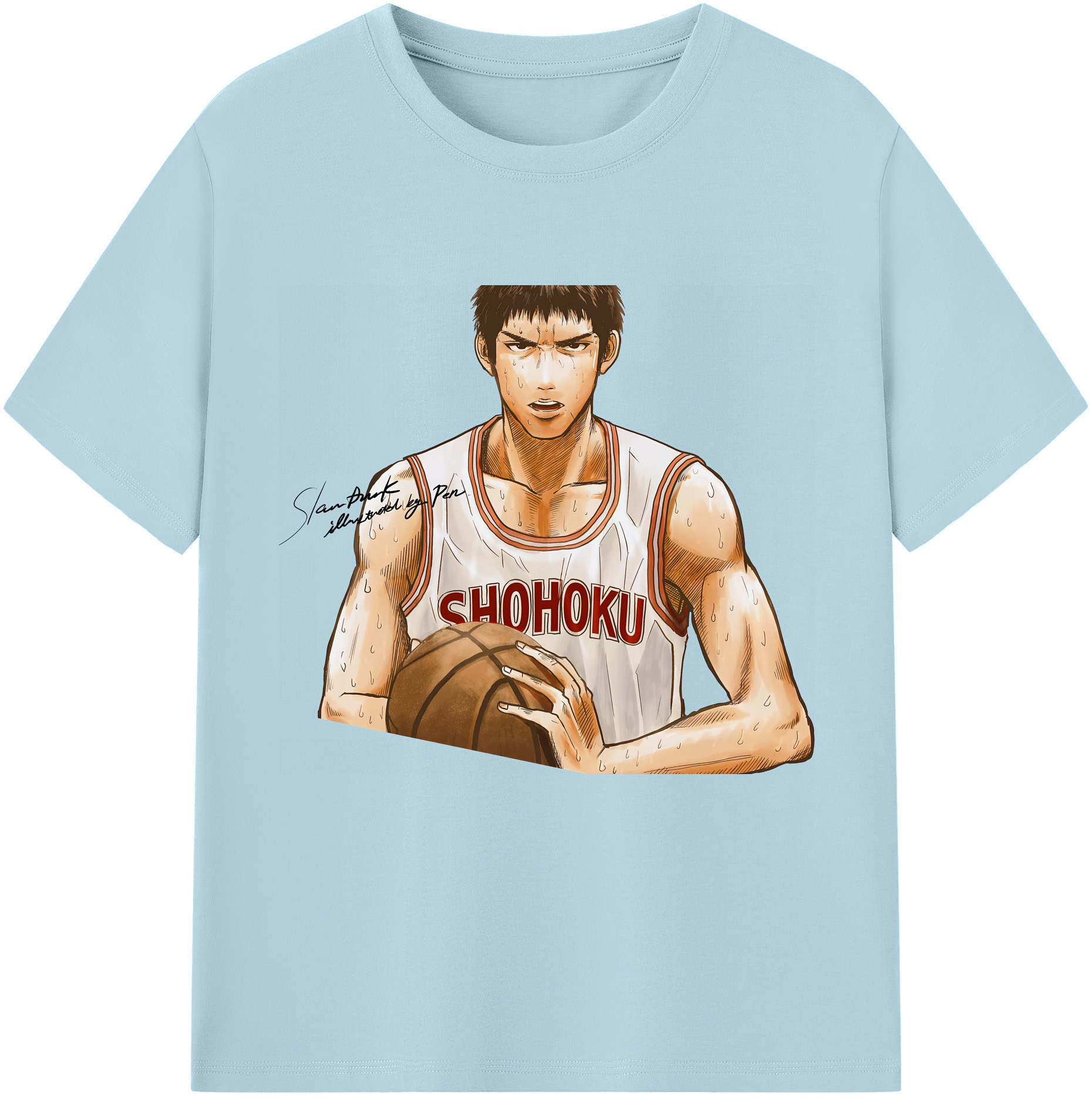SLAM DUNK／スラムダンク 綿100％半袖Tシャツ（フロントプリント）